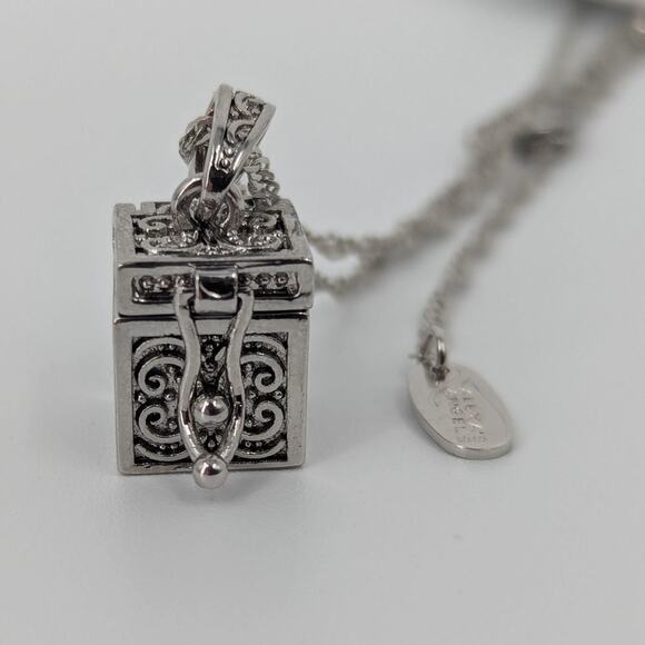 Alexa’s Angels Prayer Box Necklace Silver Square Locket Pendant Faith Gift - Picture 1 of 9